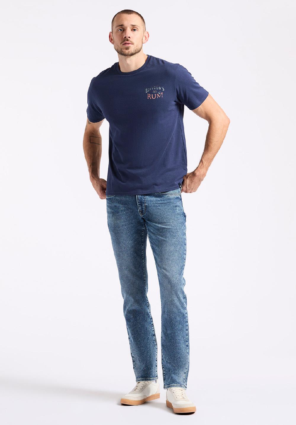 Buffalo David Bitton T-shirt Graphique Avec Imprimé Rhum Pour Homme Taneer Marine