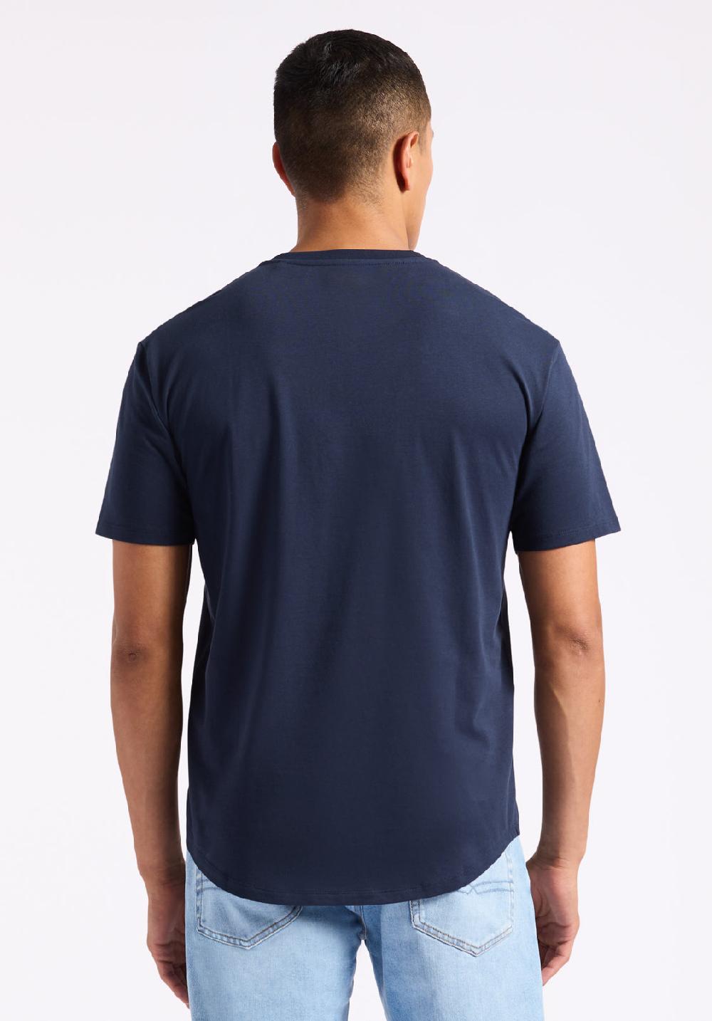 Buffalo David Bitton T-shirt Henley En Jersey à Manches Courtes Pour Homme Kamel Bleu Minuit