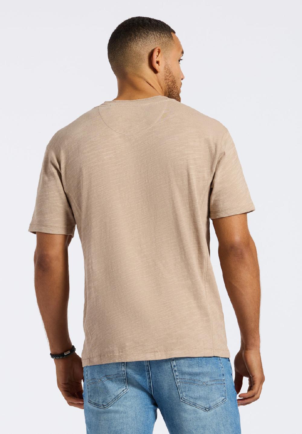 Buffalo David Bitton T-shirt Henley En Jersey Flammé Coupe Décontractée à Manches Courtes Pour Homme Kandido Beige Tuffet