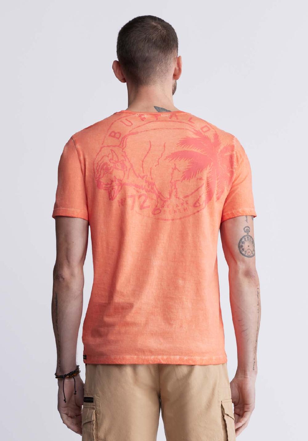 Buffalo David Bitton T-shirt Imprimé Tundra Pour Hommes Rose Coquillage - BM24347