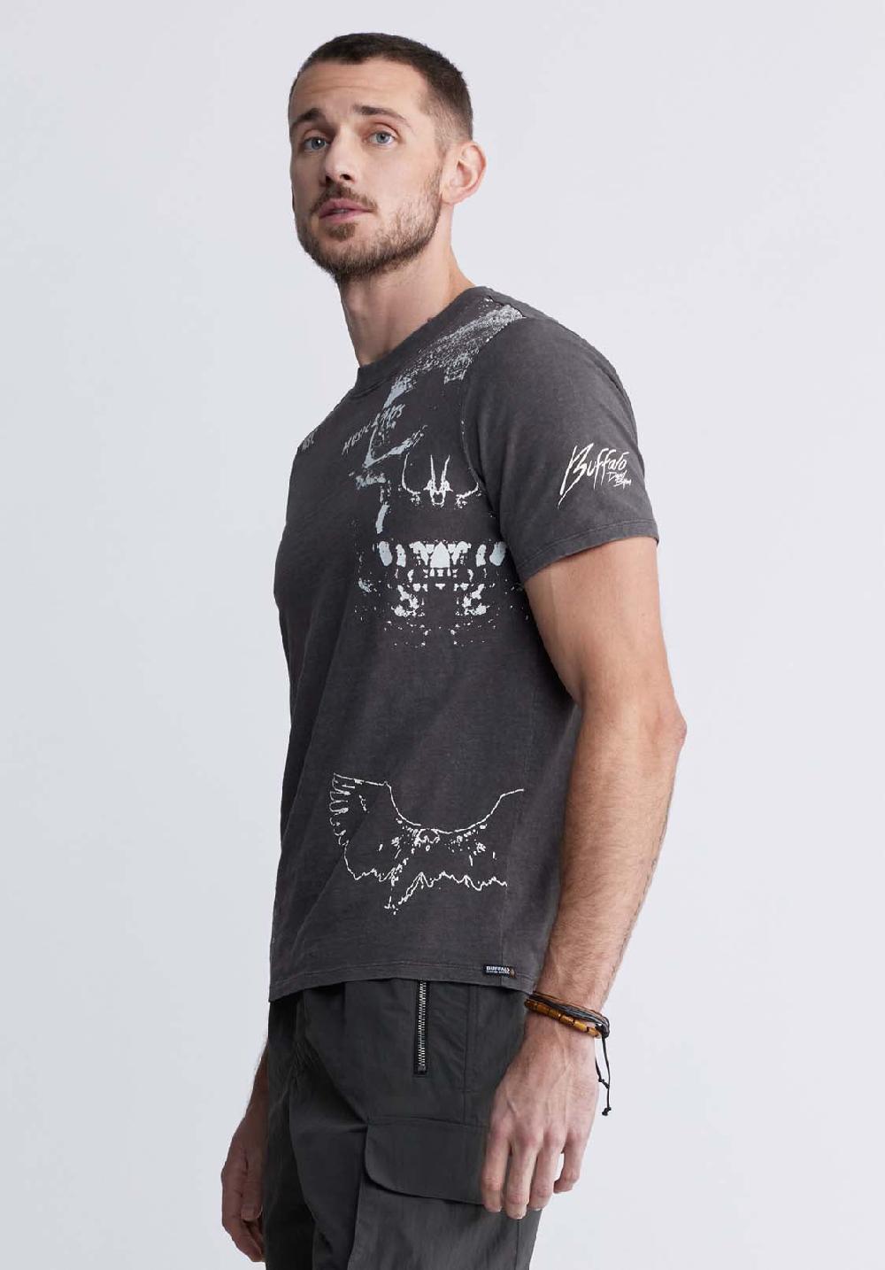 Buffalo David Bitton T-shirt Imprimé Tupeck Pour Hommes Gris Anthracite - BM24330