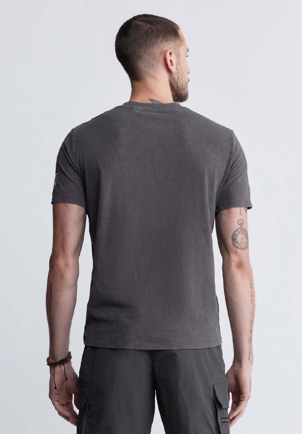 Buffalo David Bitton T-shirt Imprimé Tupeck Pour Hommes Gris Anthracite - BM24330