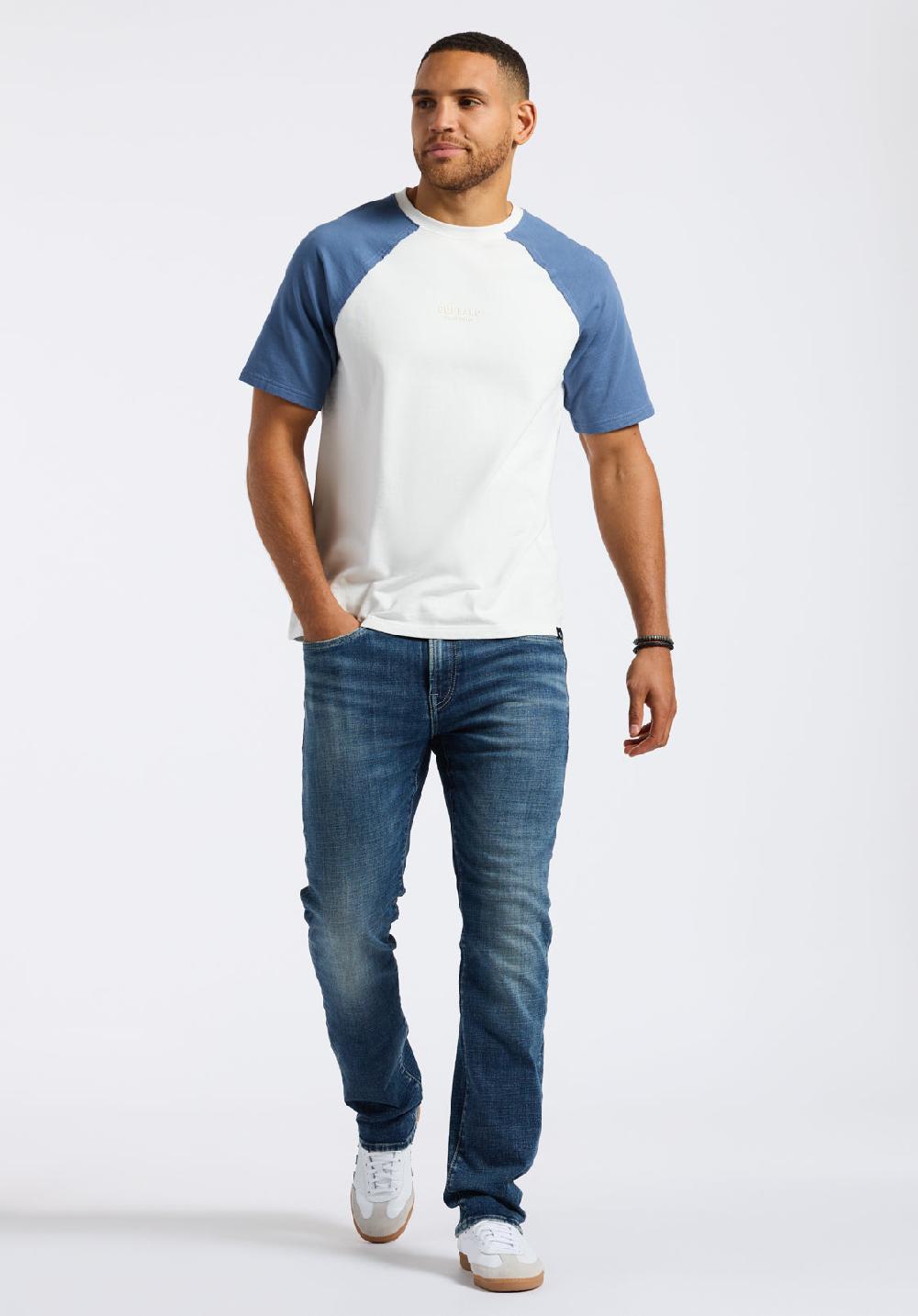Buffalo David Bitton T-shirt Raglan En Molleton Français Pour Homme Killabee à Manches Contrastées Blanc