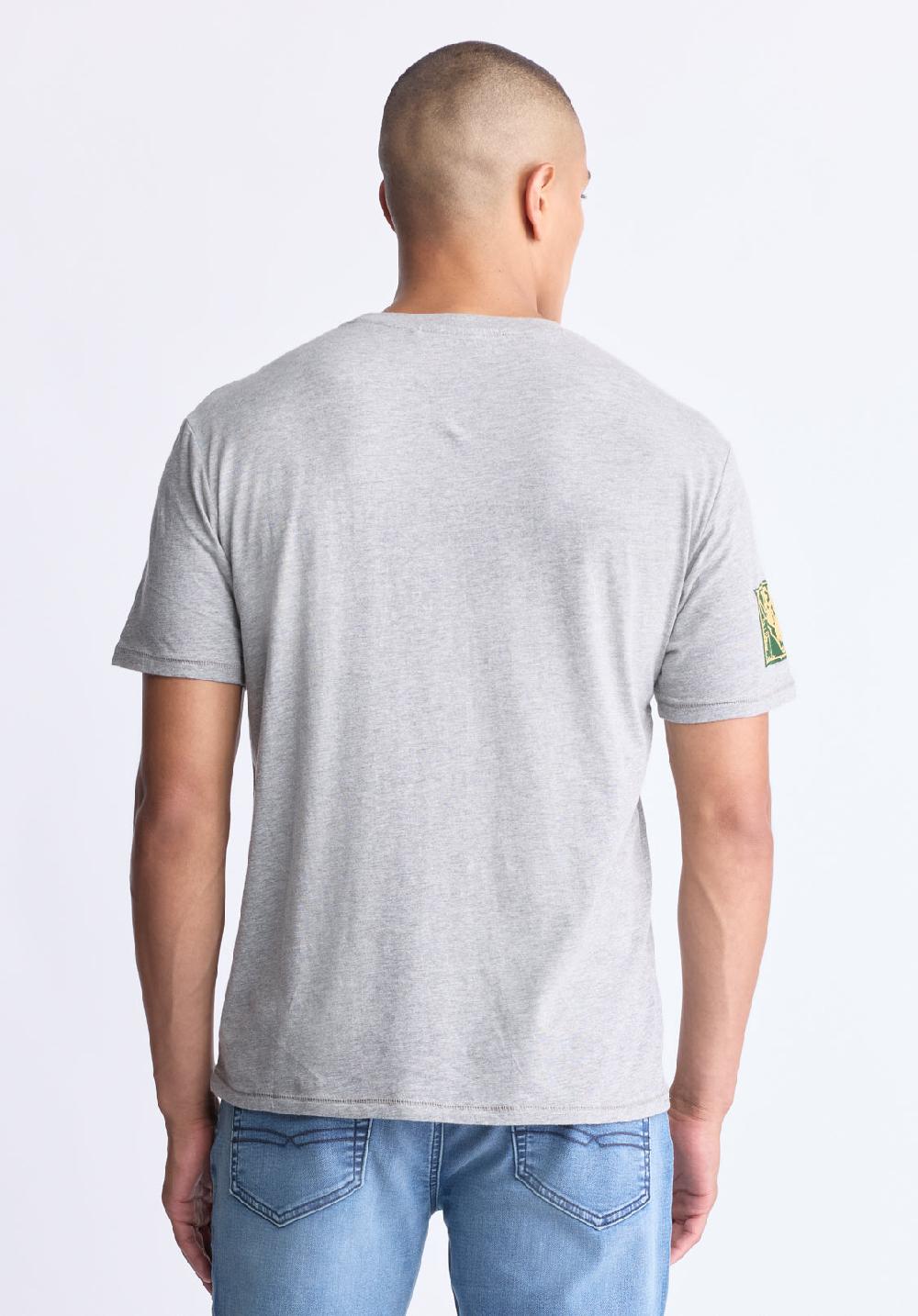 Buffalo David Bitton Tasher Men's Graphic Patch T-Shirt Heather Grey