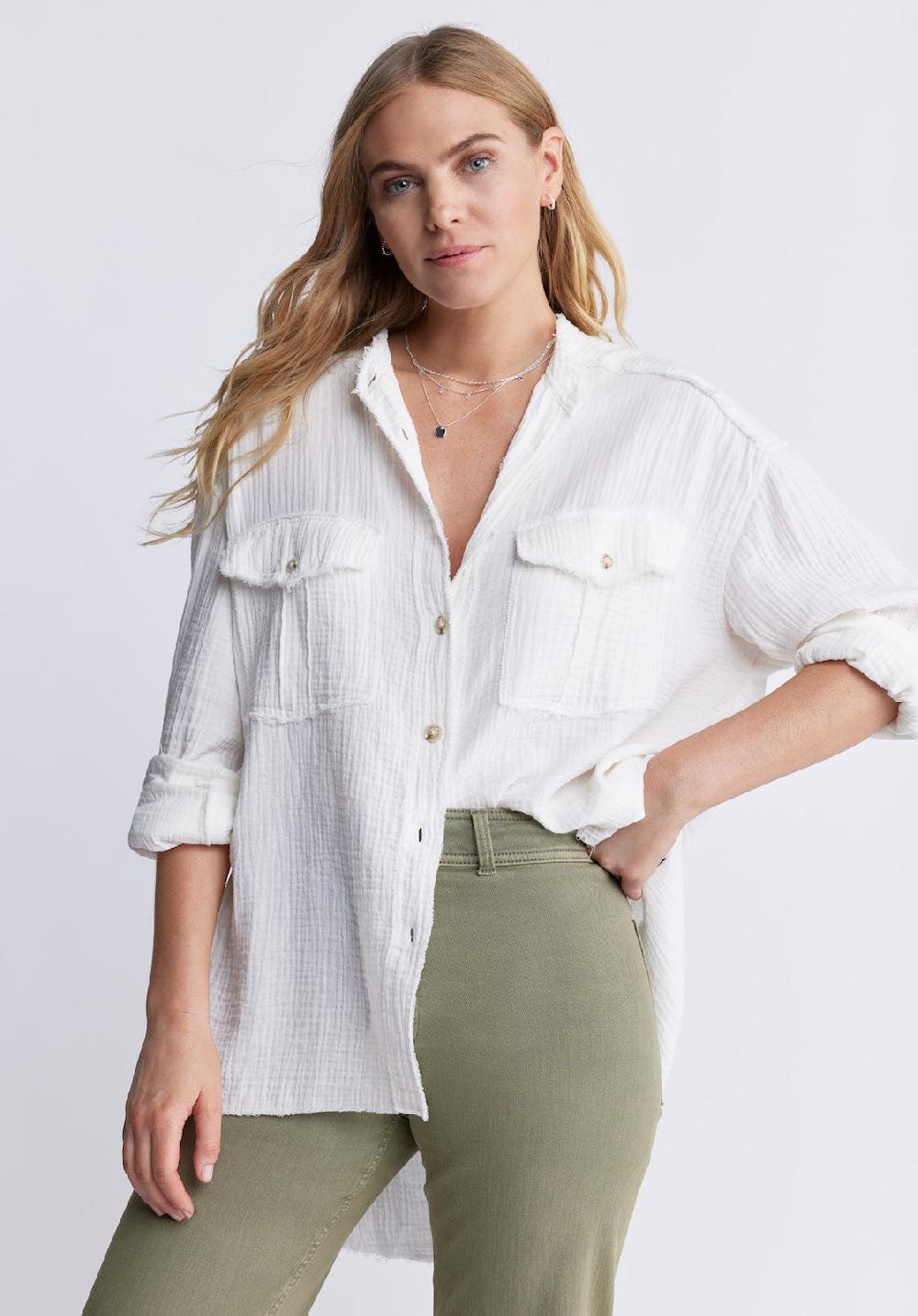 Buffalo David Bitton Taylee Women’s Oversized Blouse In White