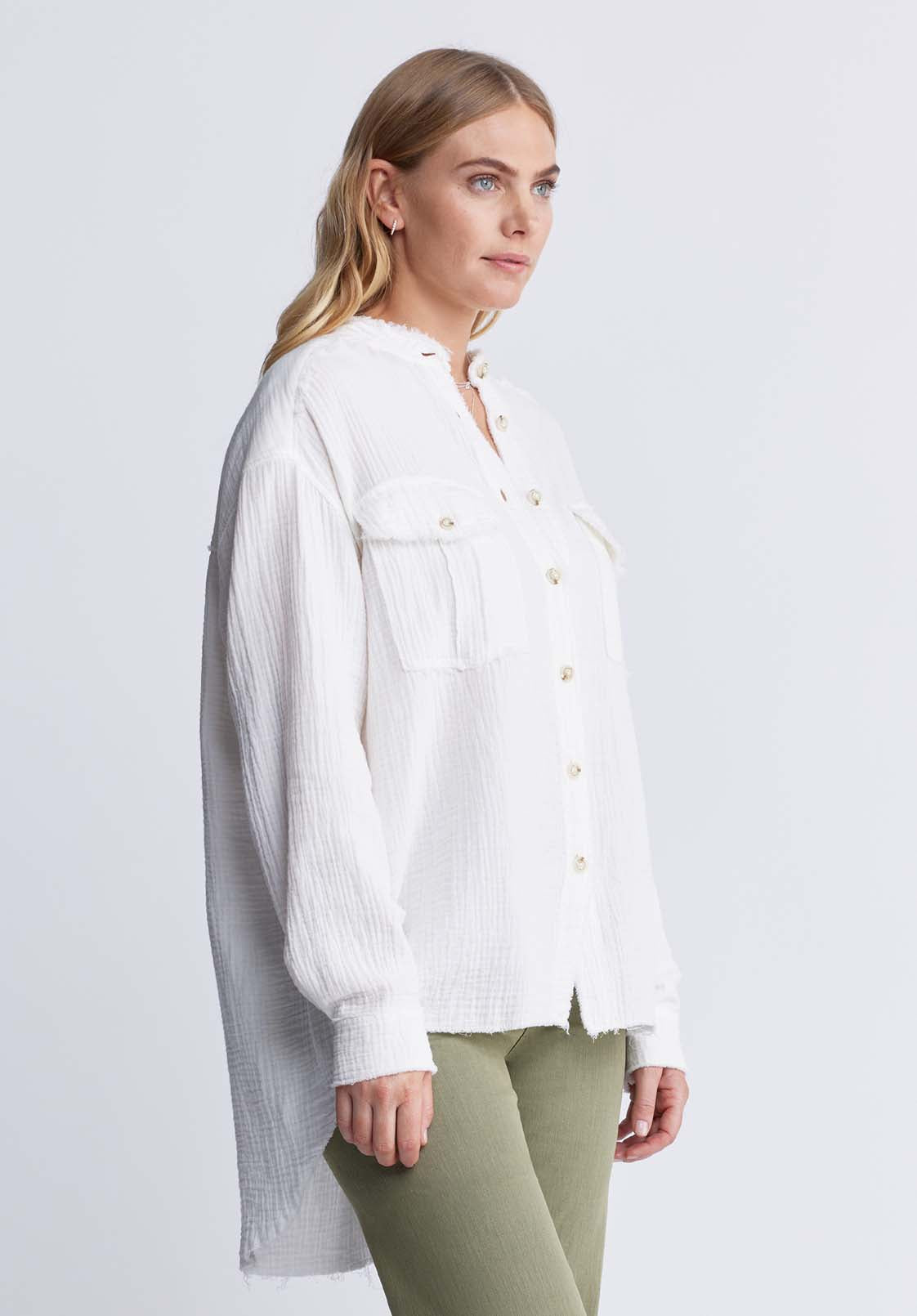 Buffalo David Bitton Taylee Women’s Oversized Blouse In White