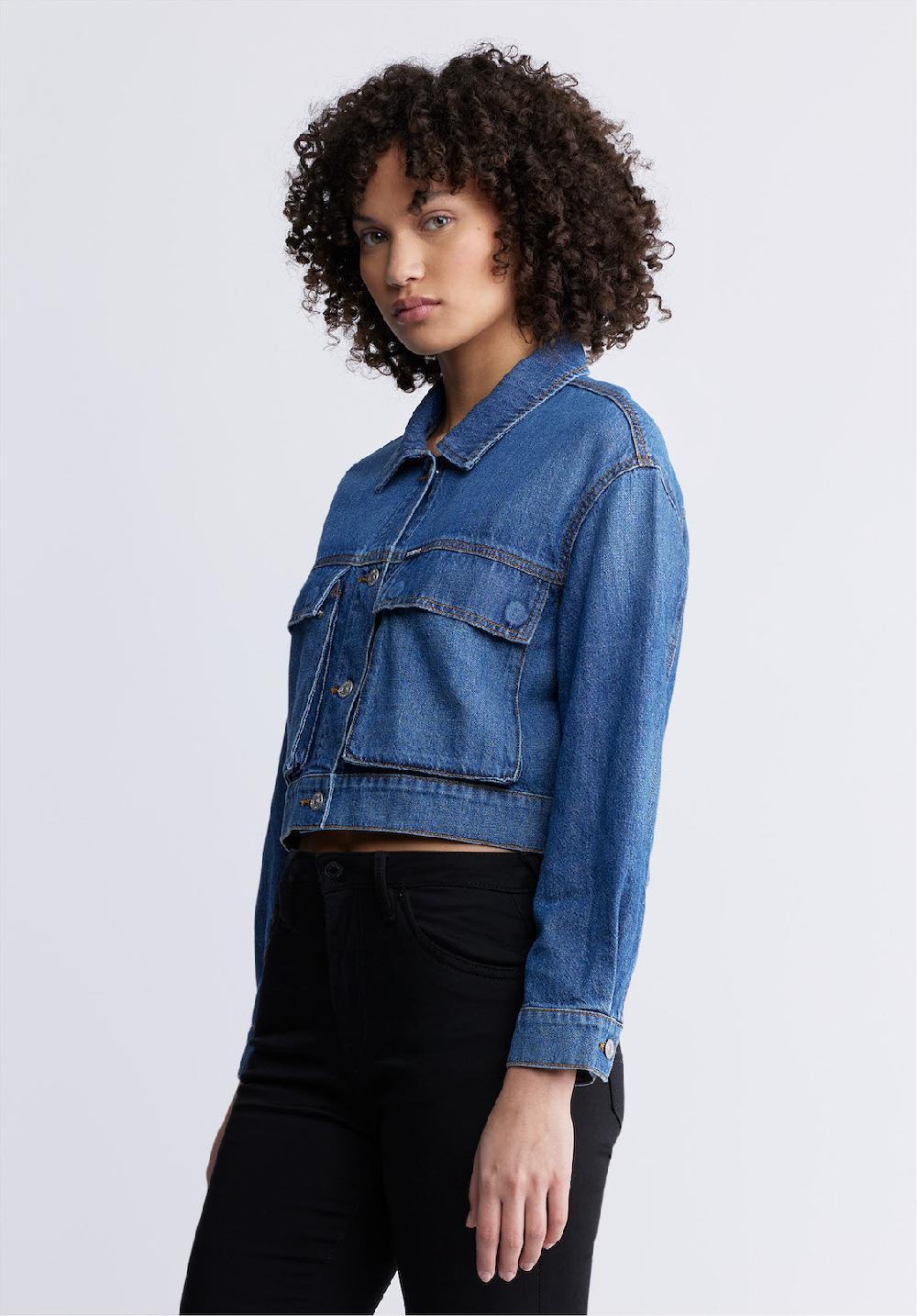 Buffalo David Bitton Teagan Women's Boxy Denim Jacket In Authentic Blue