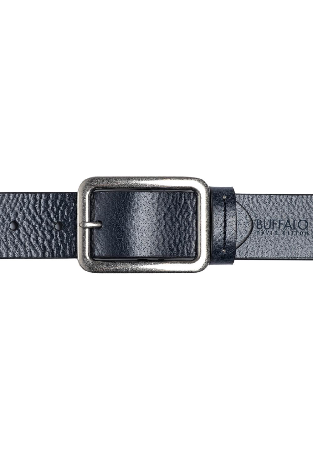 Buffalo David Bitton Textured Full Grain Black Buffalo Leather Belt