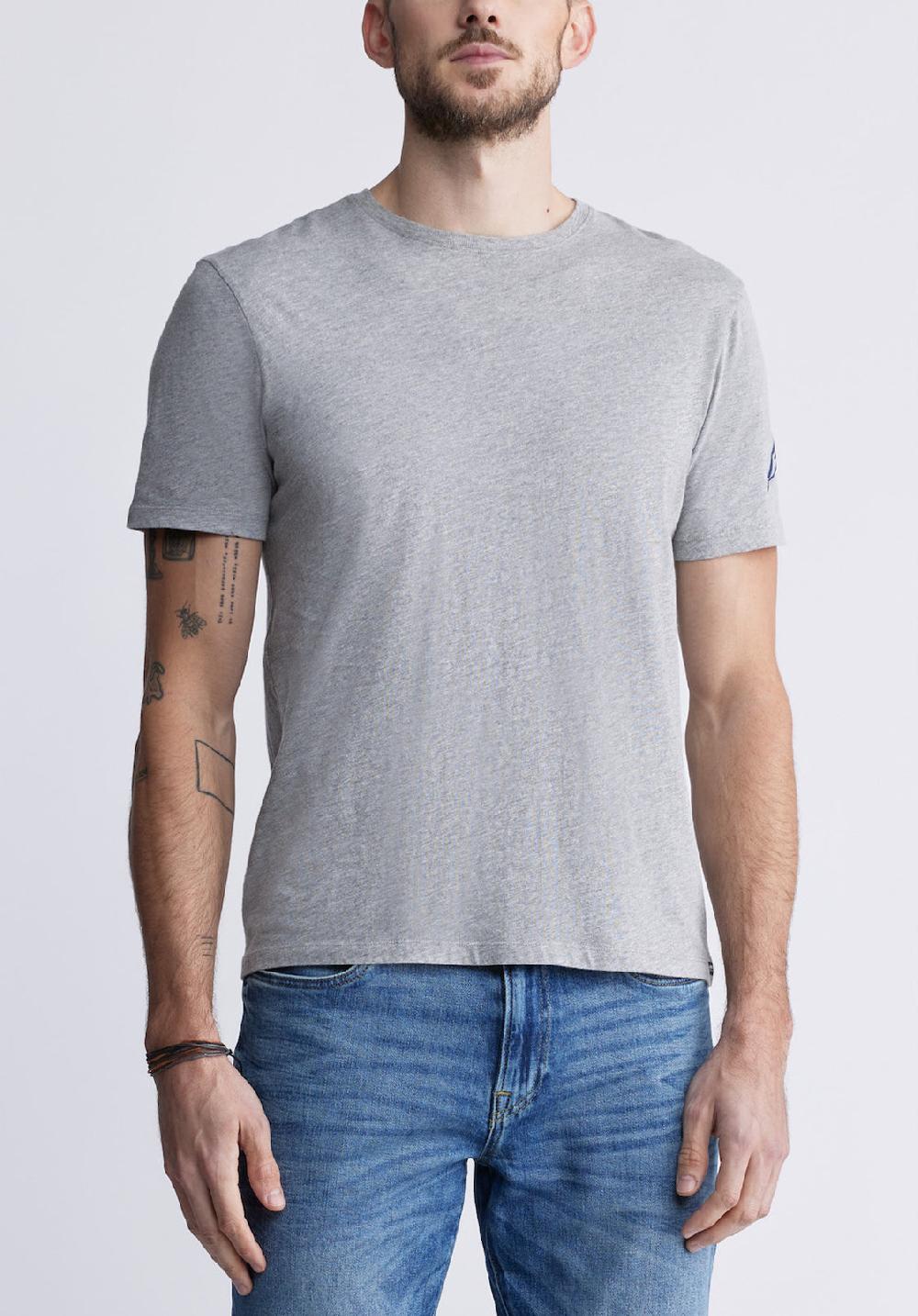 buffalo david bitton Timmy Men's Back Print T-shirt in Heather Grey