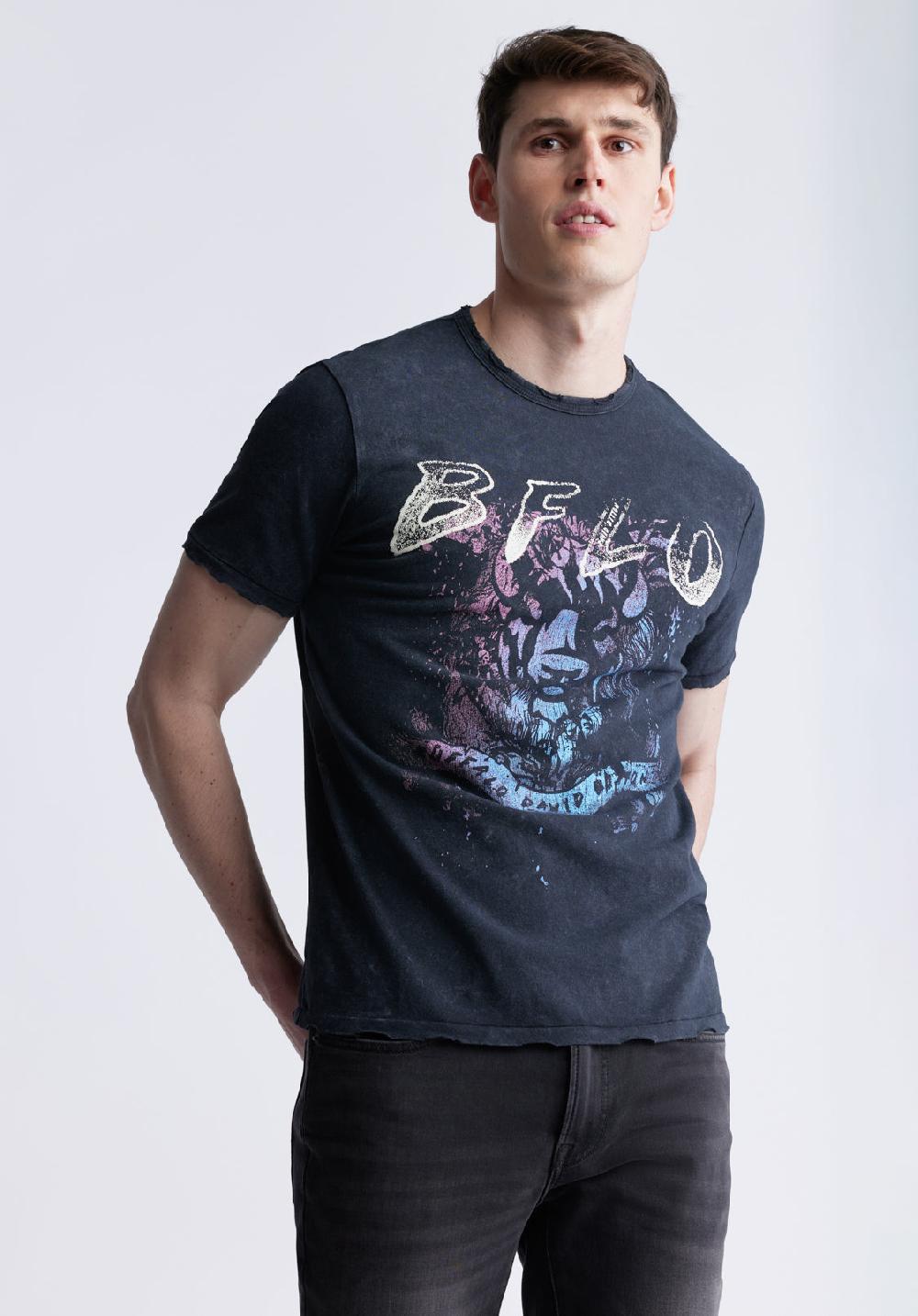 Buffalo David Bitton Tizoc Men's Short Sleeve Graphic T-shirt Black