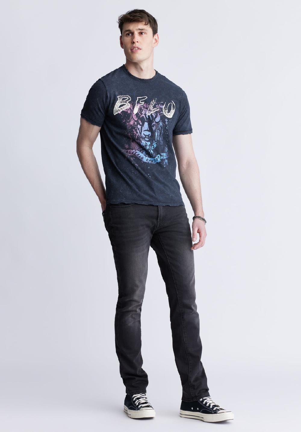Buffalo David Bitton Tizoc Men's Short Sleeve Graphic T-shirt Black