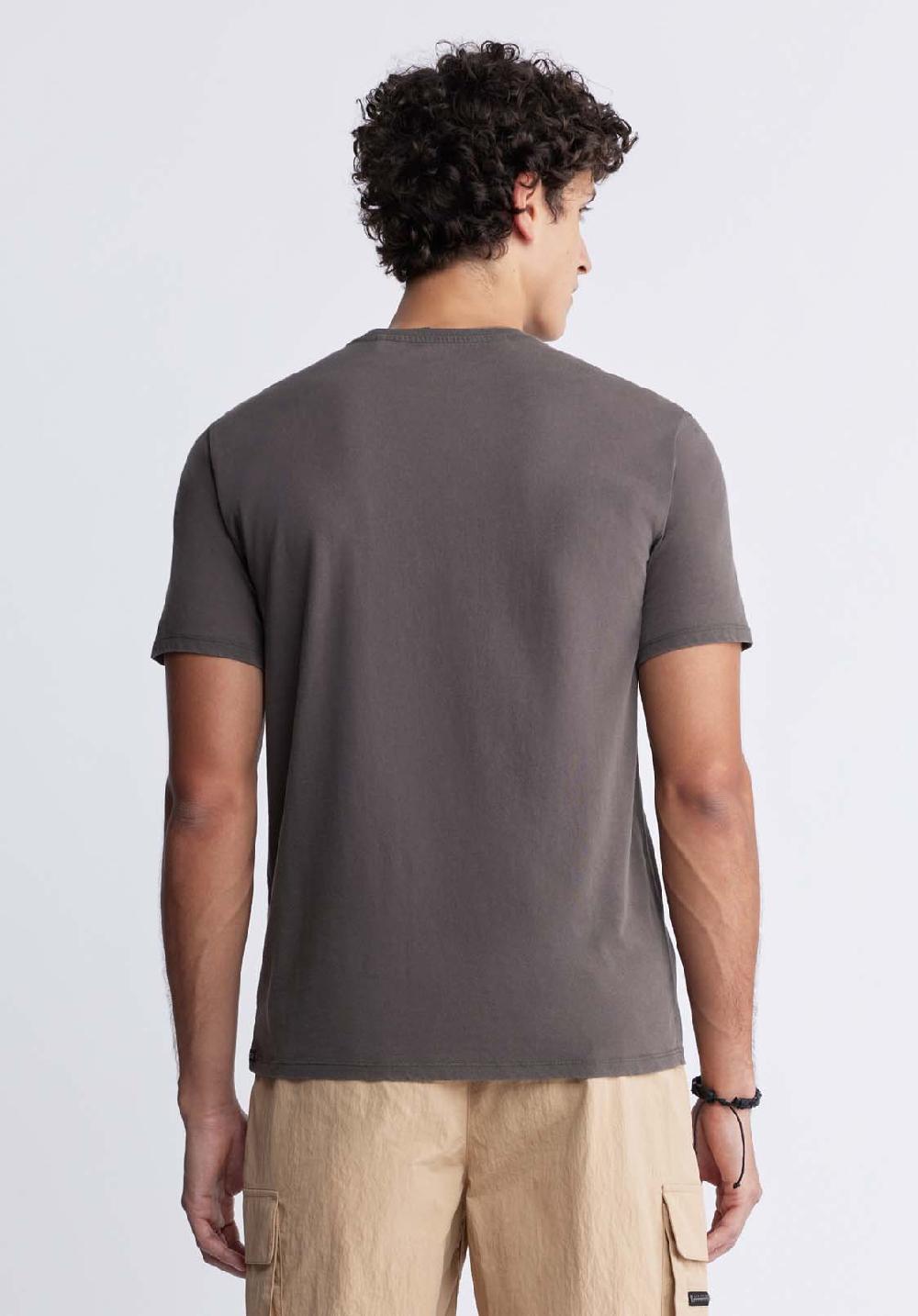 Buffalo David Bitton Tomer Men's Graphic T-shirt In Charcoal Grey