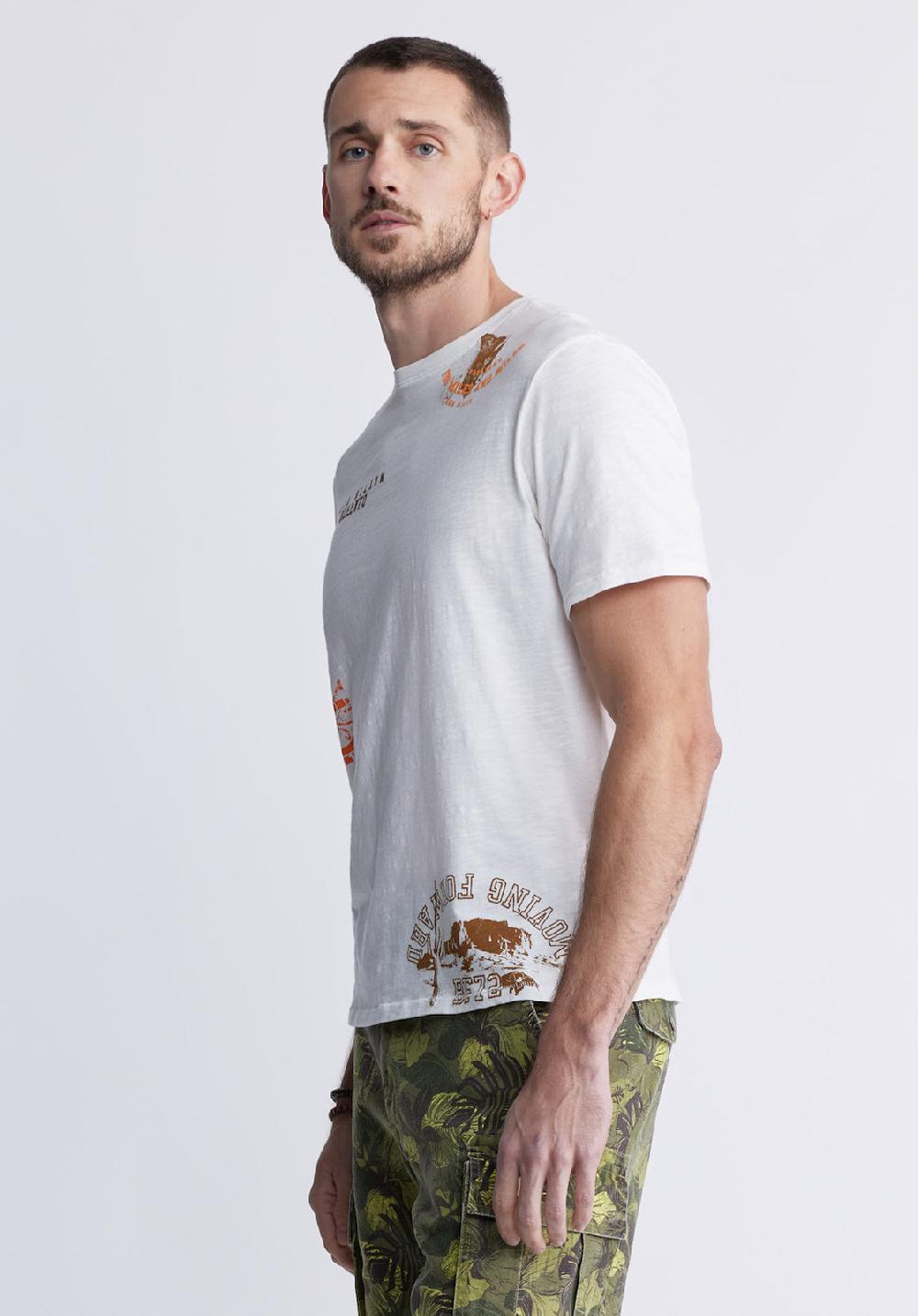 Buffalo David Bitton Toro Men's Printed T-shirt In White