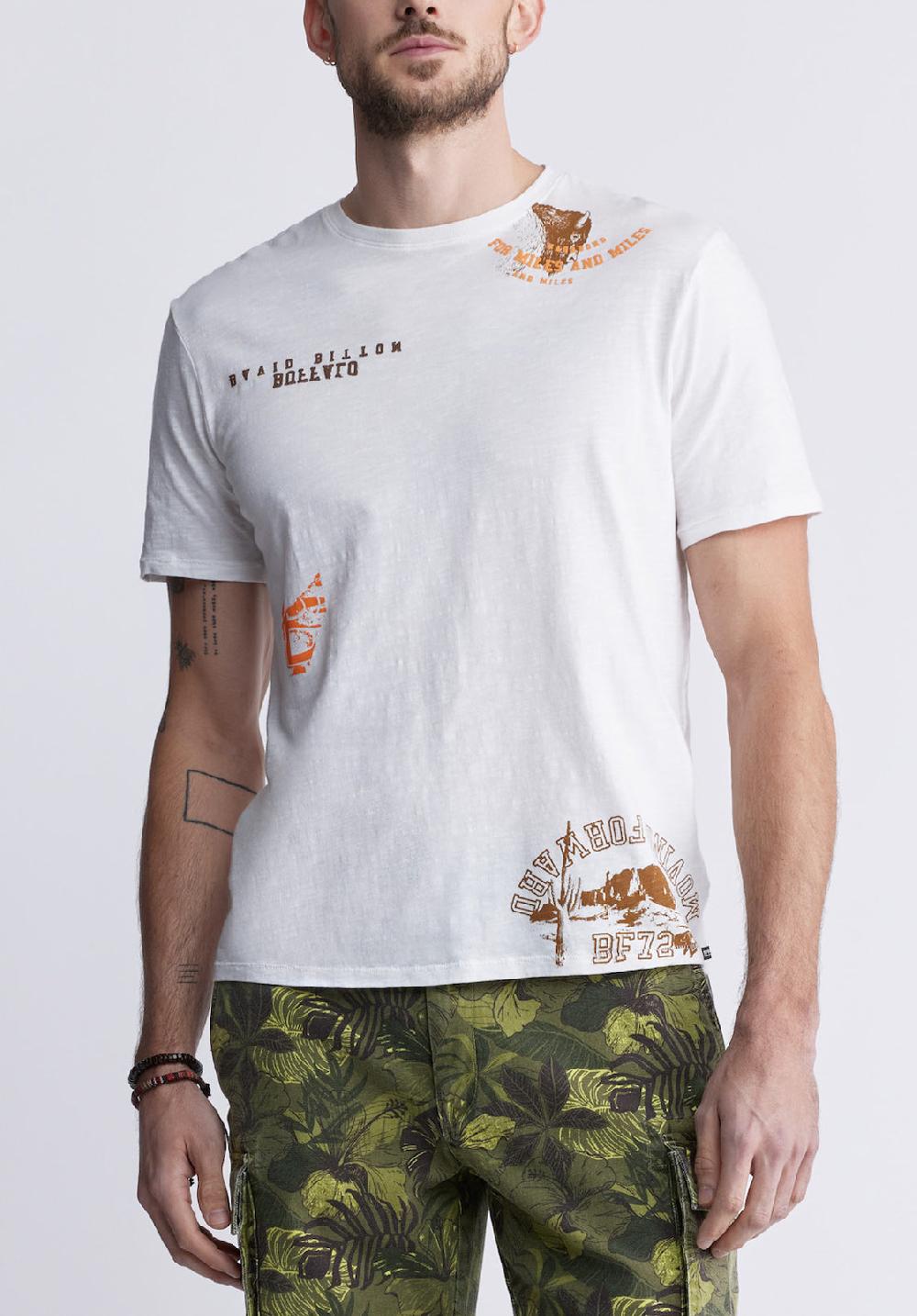 buffalo david bitton Toro Men's Printed T-shirt in White
