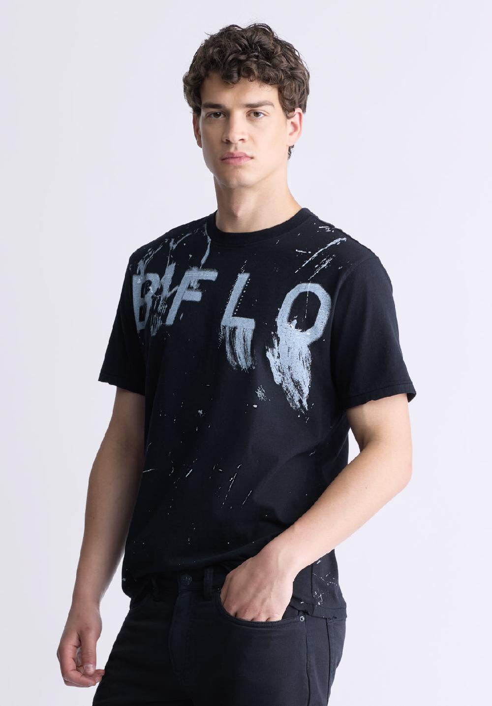 Buffalo David Bitton Tucson Men's Short-Sleeve Graphic T-Shirt Black
