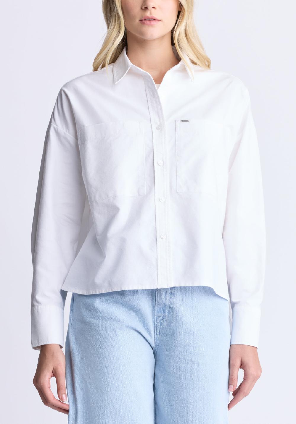 buffalo david bitton Twyla Women's Boxy Button-Up Shirt White