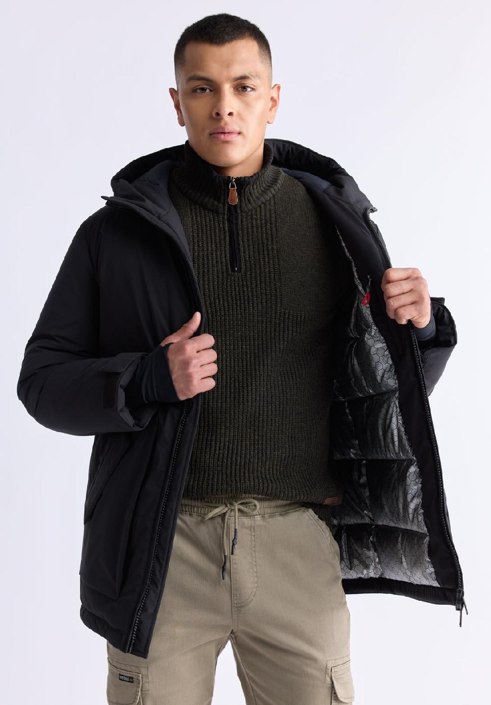 Buffalo David Bitton Veste Longue Zippée Bidirectionnelle Avec Grandes Poches Gavin Pour Ho