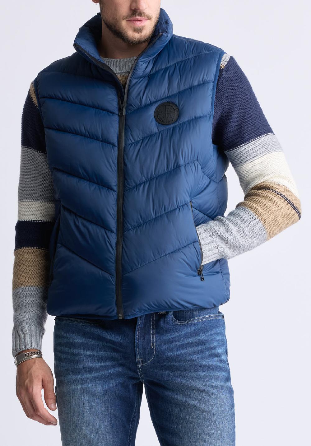 buffalo david bitton Veste Matelassée Bleu Marin Davies pour Hommes - OBMEF007