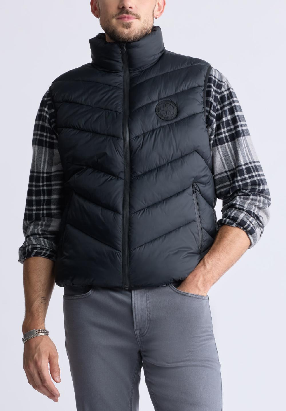 Buffalo David Bitton Veste Matelassée Davies Noire Pour Hommes - OBMEF007