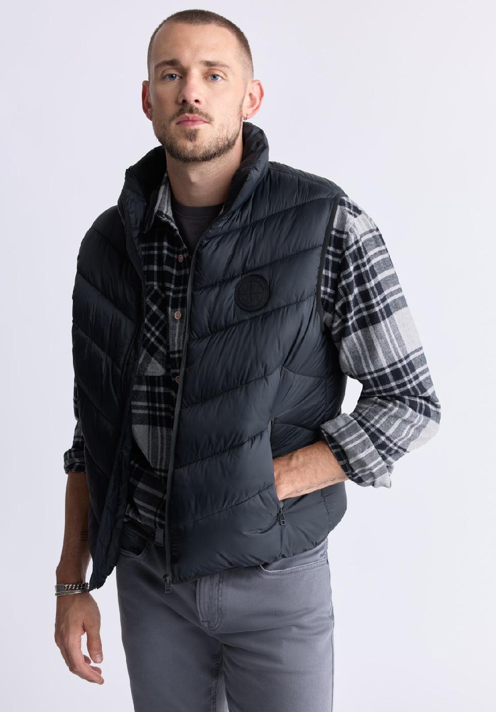 Buffalo David Bitton Veste Matelassée Davies Noire Pour Hommes - OBMEF007