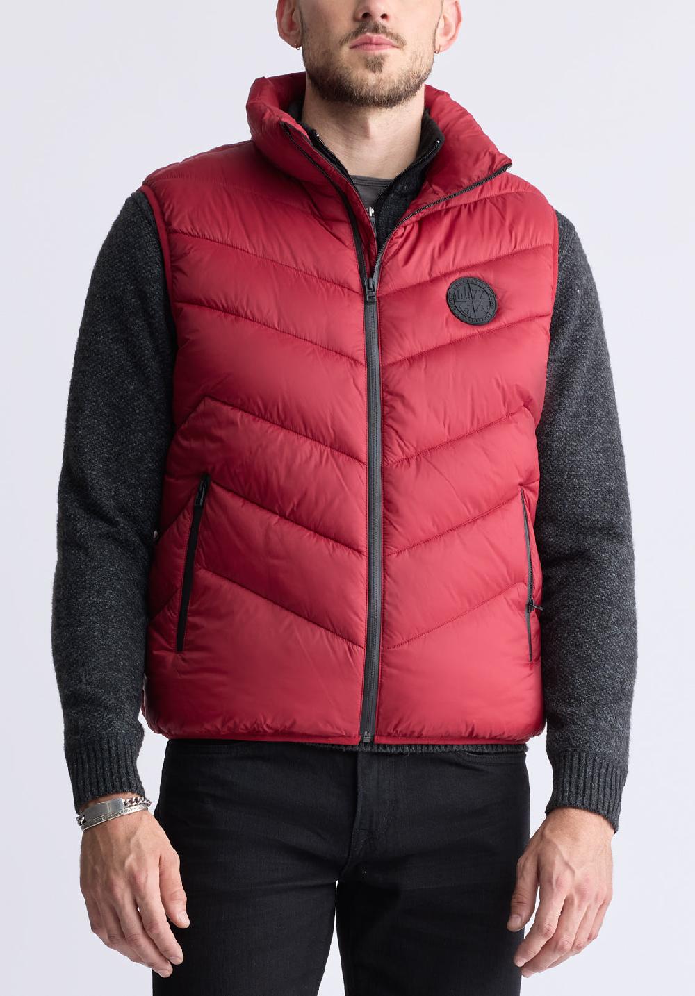 buffalo david bitton Veste Matelassée Rouge Chili Davies pour Hommes - OBMEF007