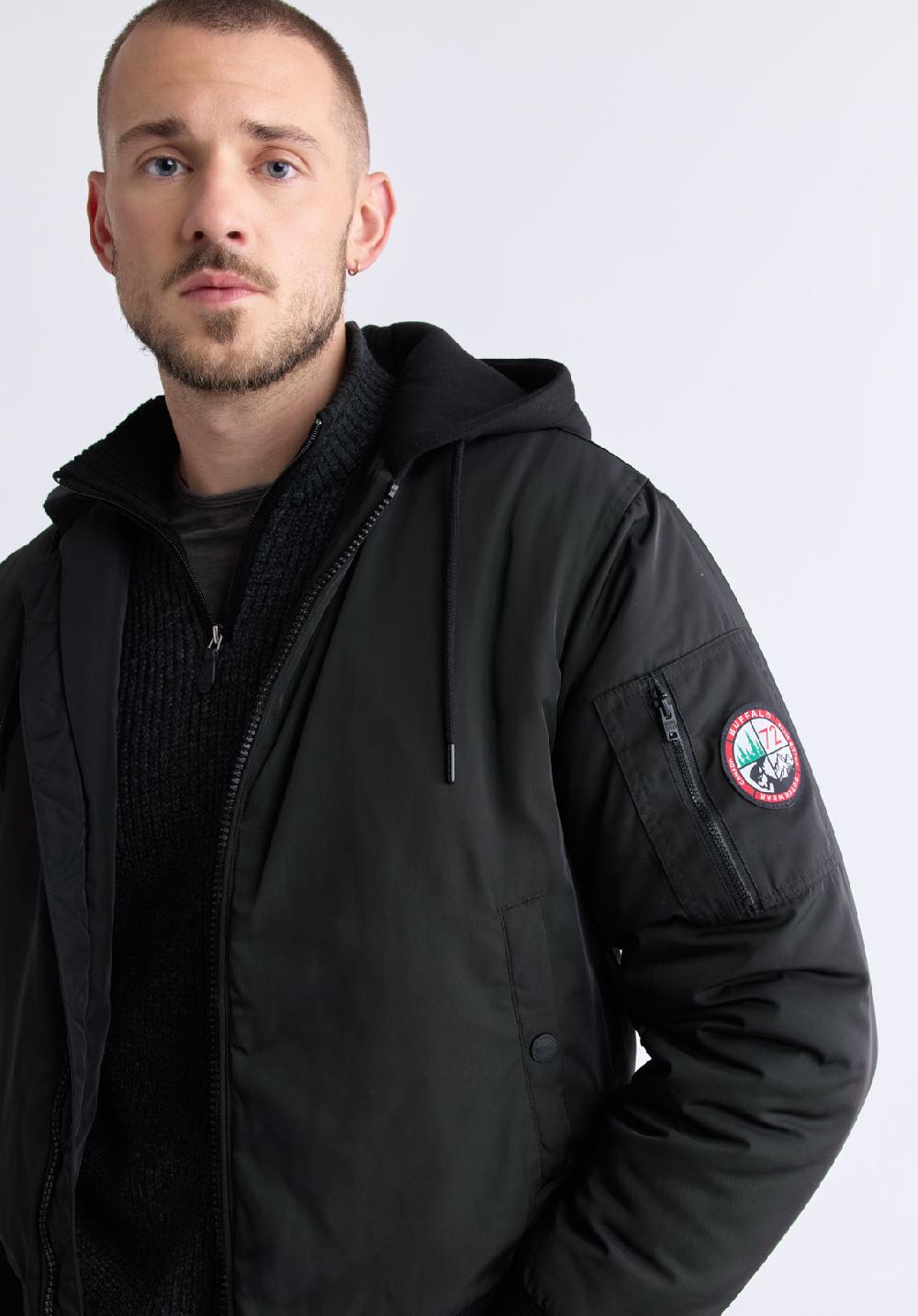 Buffalo David Bitton Veste Zippée à Capuche Cliff Pour Hommes Noir - OBMFB001