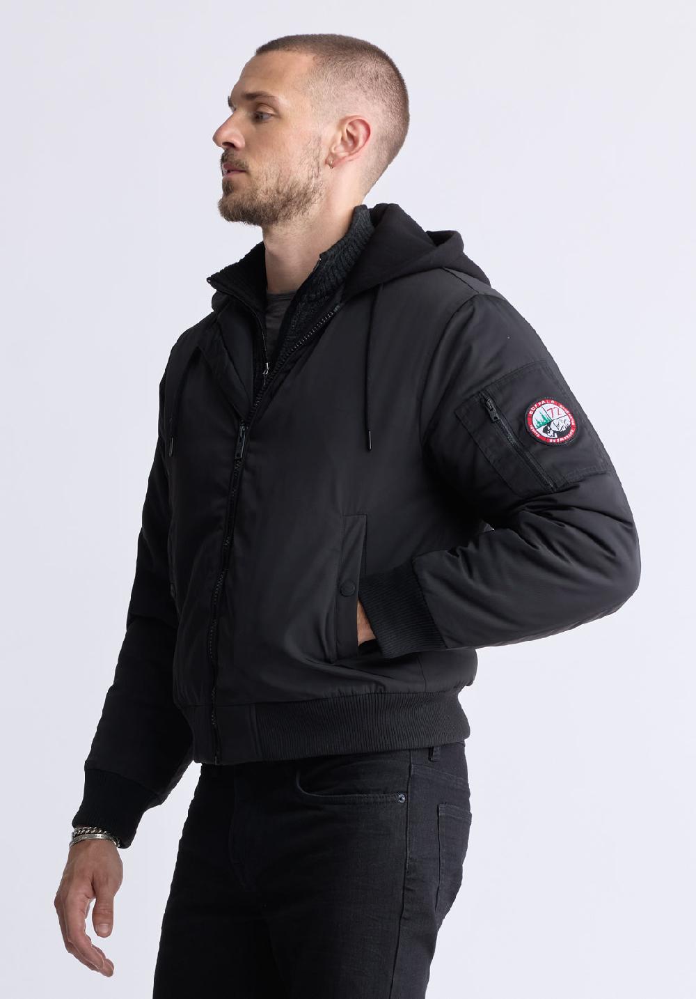 Buffalo David Bitton Veste Zippée à Capuche Cliff Pour Hommes Noir - OBMFB001