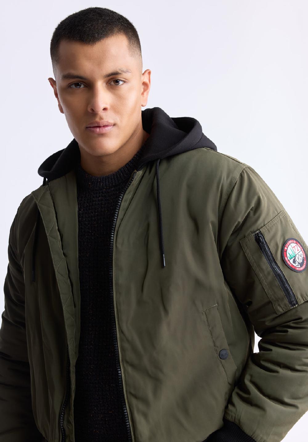 Buffalo David Bitton Veste Zippée à Capuche Cliff Pour Hommes Vert - OBMFB001