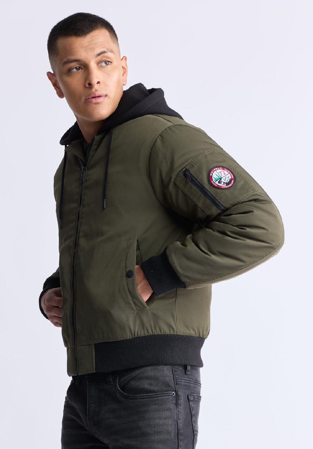 Buffalo David Bitton Veste Zippée à Capuche Cliff Pour Hommes Vert - OBMFB001