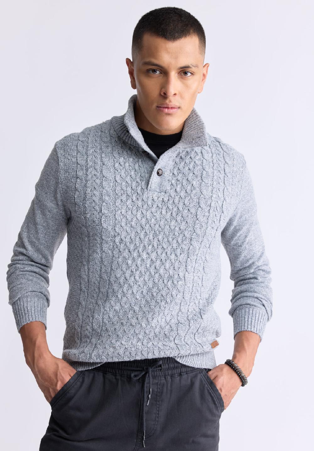 Buffalo David Bitton Watcher Dark Heather Grey Men's Sweater
