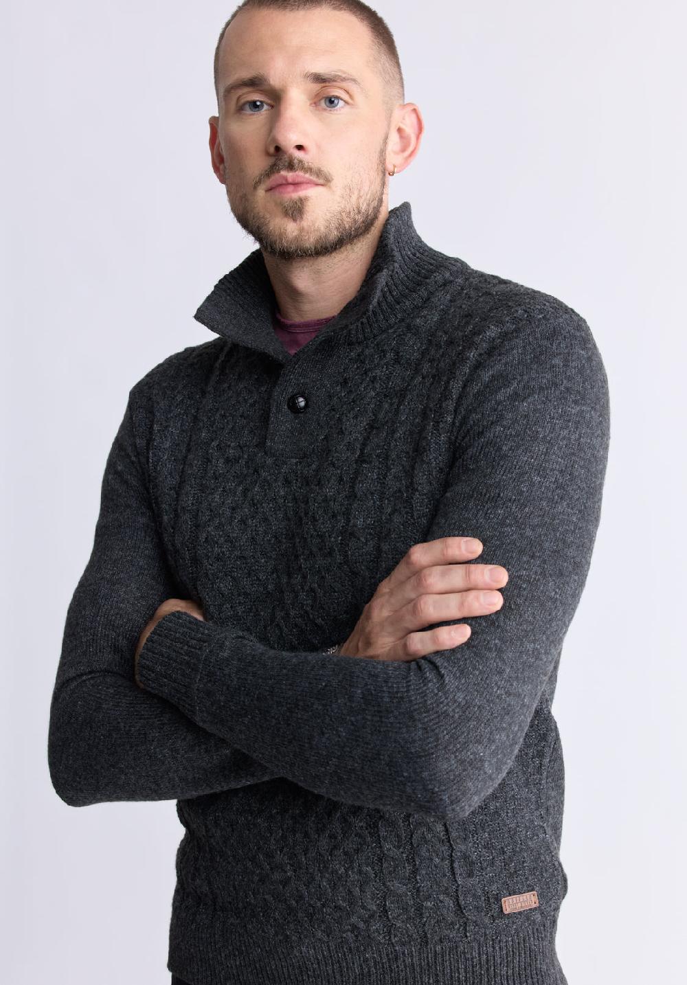 Buffalo David Bitton Watcher Dark Heather Grey Men's Sweater