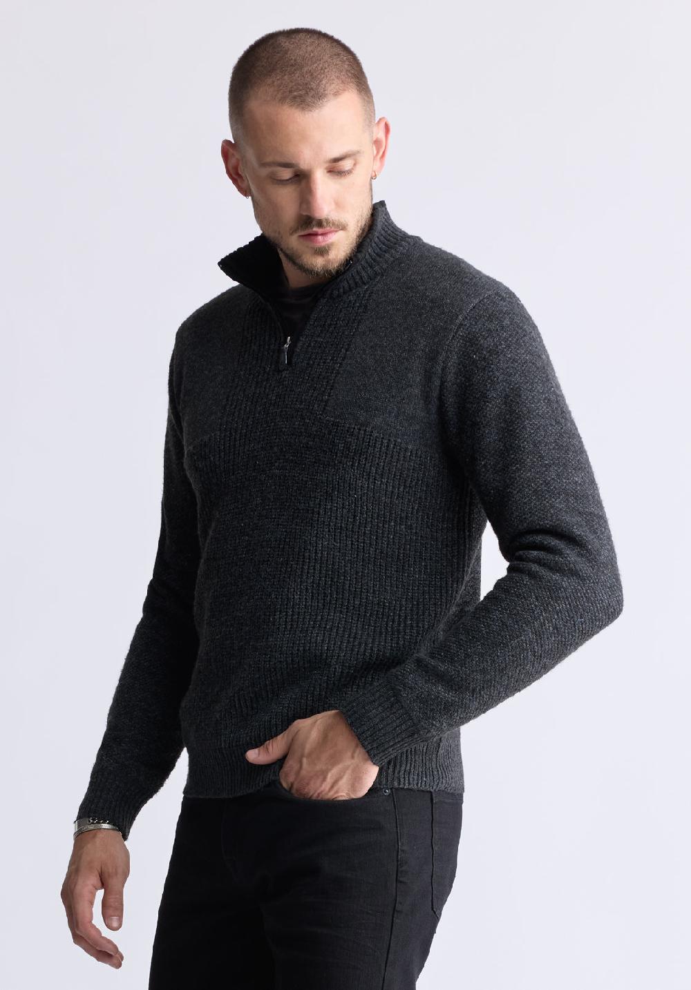 Buffalo David Bitton Wernek Dark Heather Grey Men's Sweater