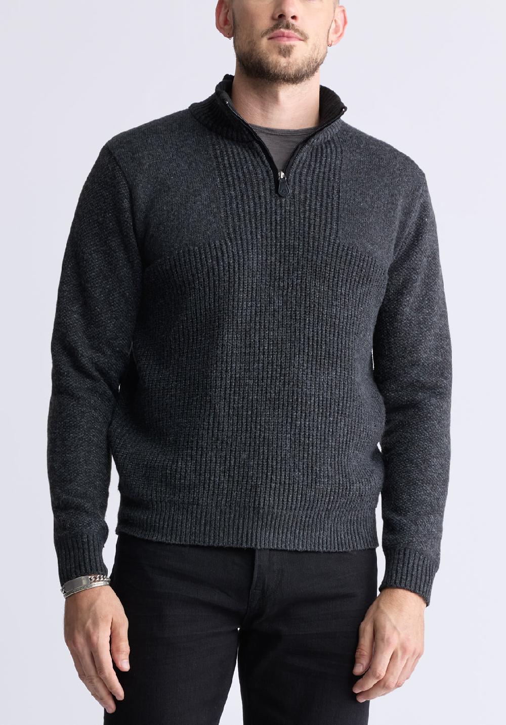 Buffalo David Bitton Wernek Dark Heather Grey Men's Sweater