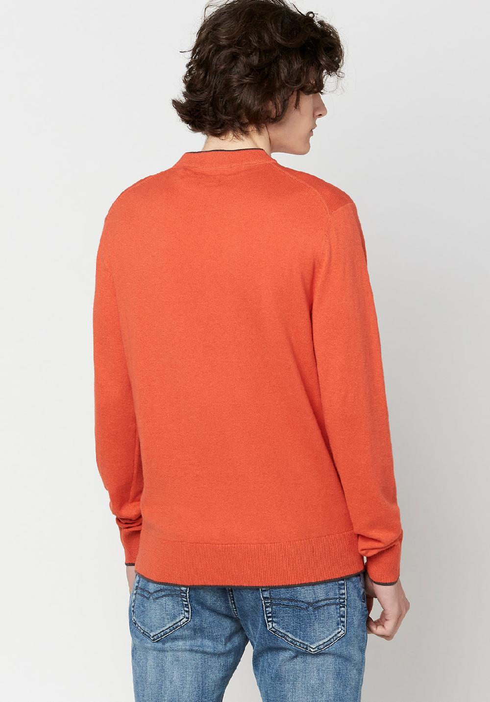 Buffalo David Bitton Wiquip Men's Merino Wool Sweater In Orange