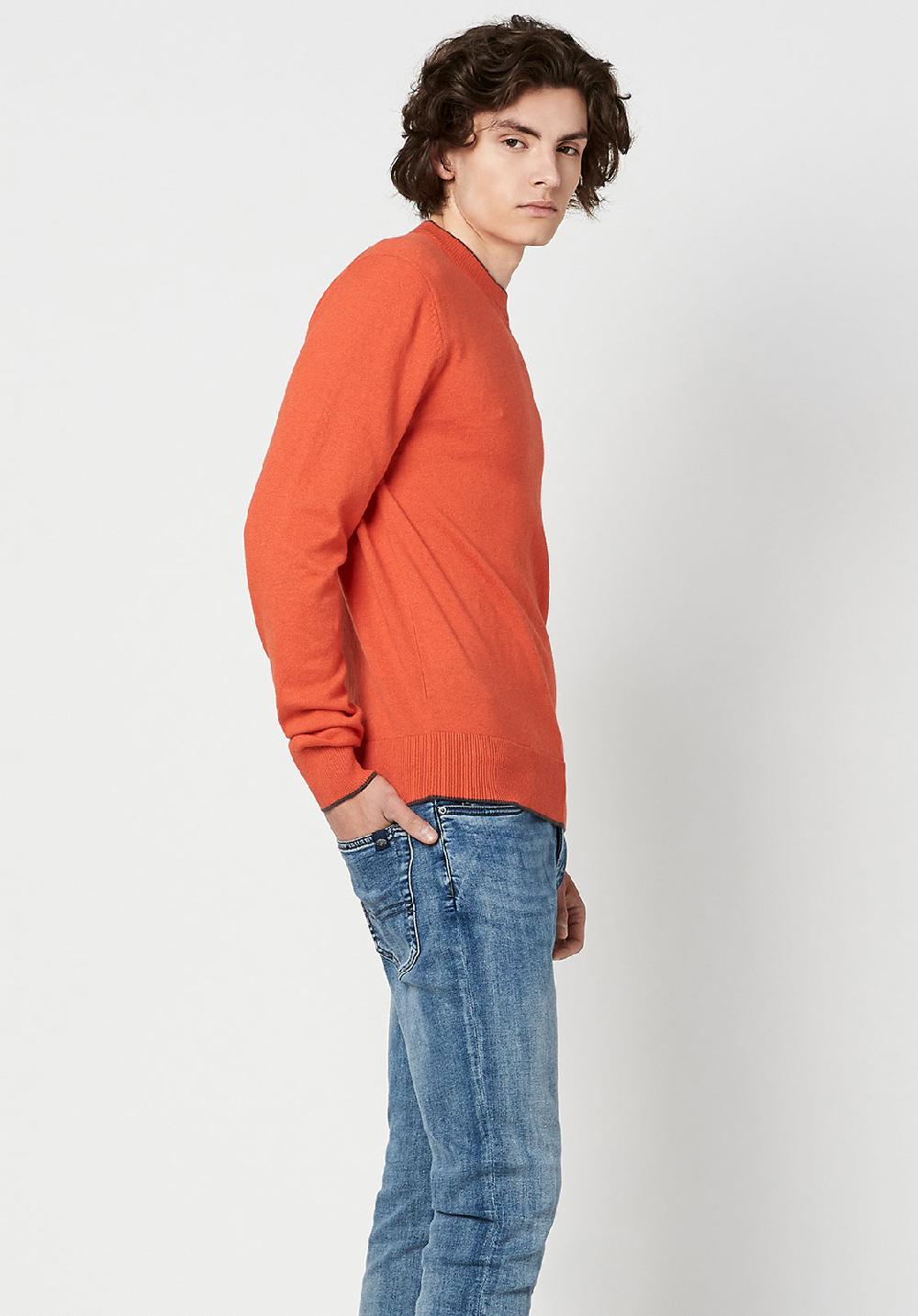 Buffalo David Bitton Wiquip Men's Merino Wool Sweater In Orange