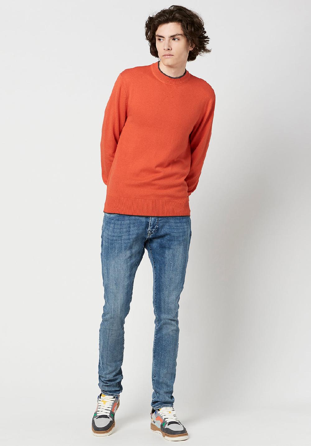 Buffalo David Bitton Wiquip Men's Merino Wool Sweater In Orange