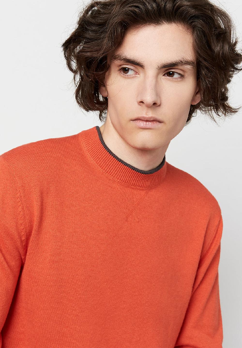 buffalo david bitton Wiquip Men's Merino Wool Sweater in Orange