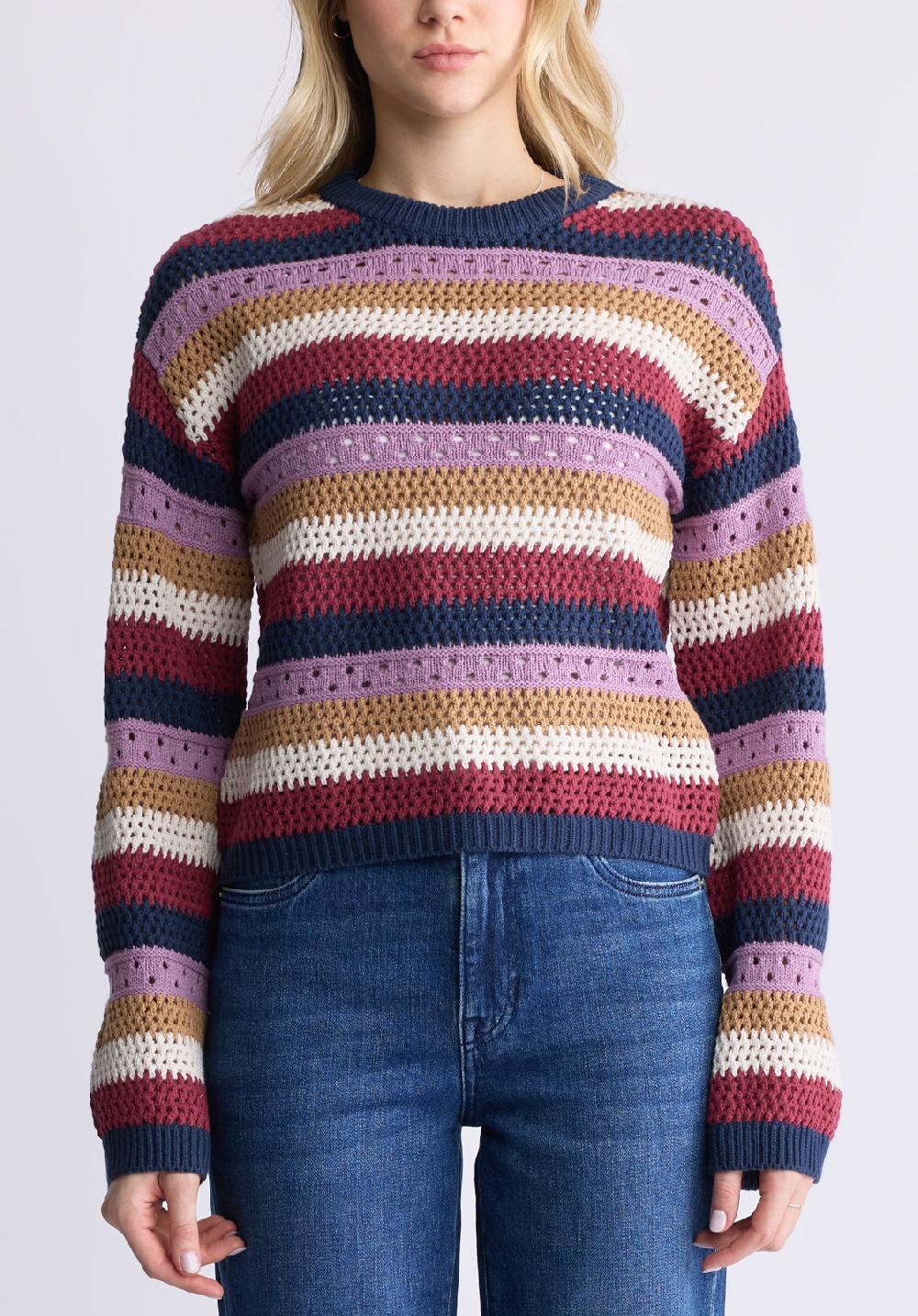 buffalo david bitton Wrenlee Women's Striped Knit Sweater Beaujolais