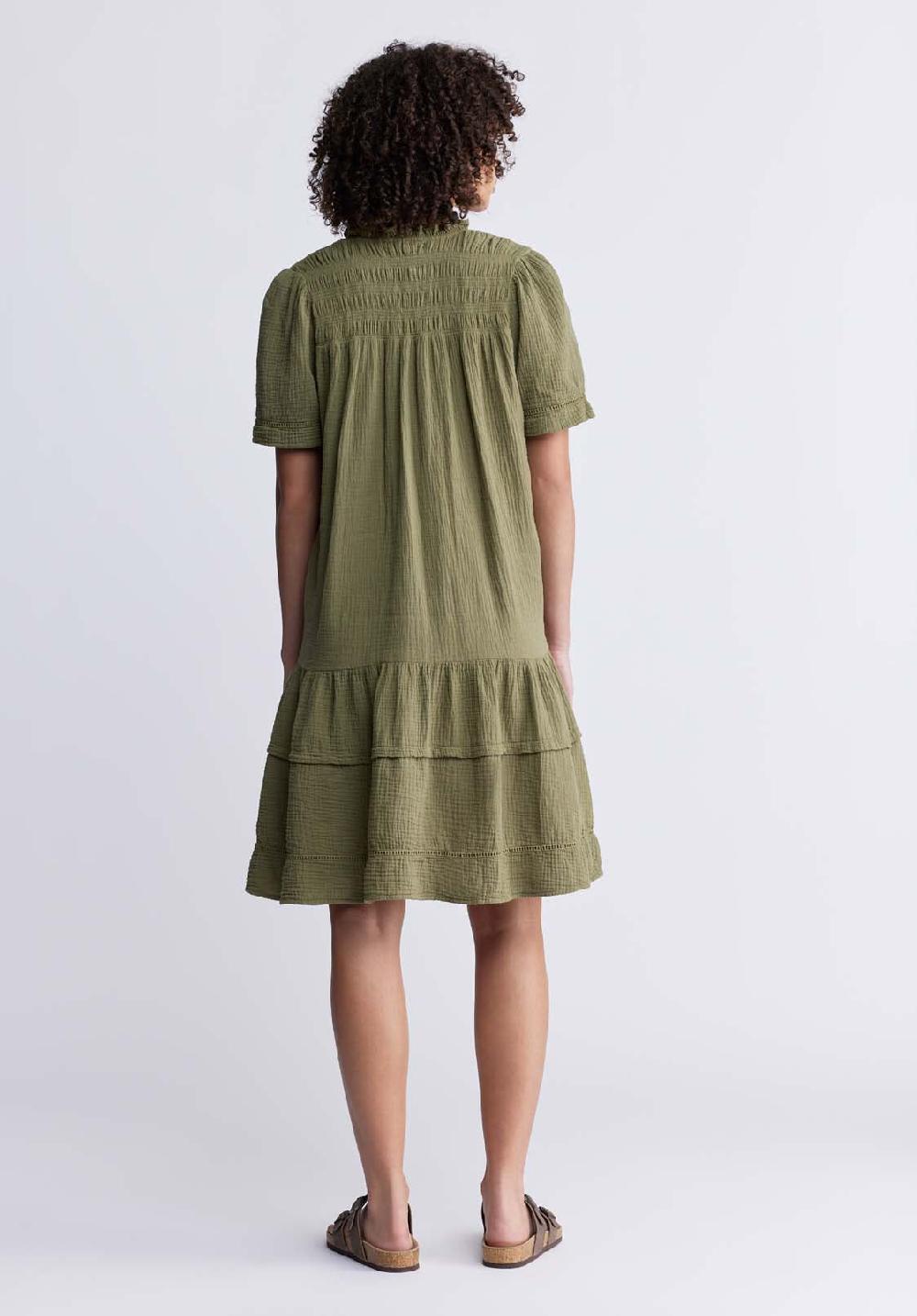 Buffalo David Bitton Zinnia Women's Ruffled Dress In Olive Green