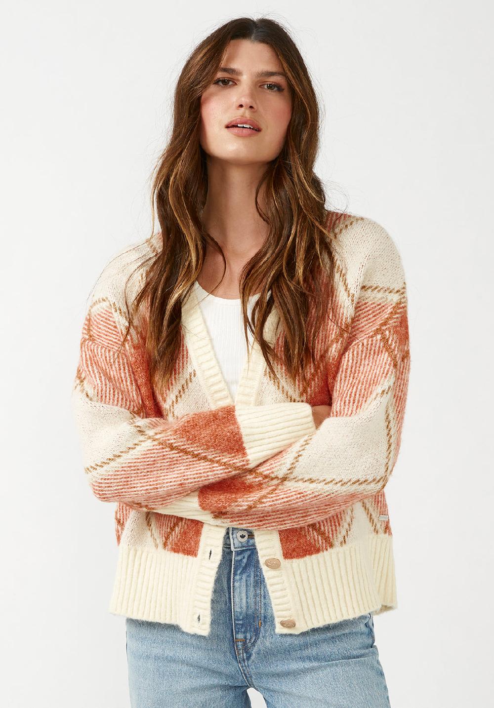 Buffalo David Bitton Zuri Women's Oversized Cardigan In Orange Plaid
