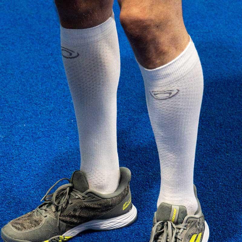 Bv Sport Chaussettes Compression Padel Blanc/Gris