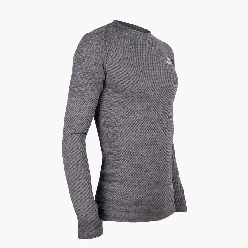 Bv Sport T-shirt Manches Longues RTECH MERINOS Gris