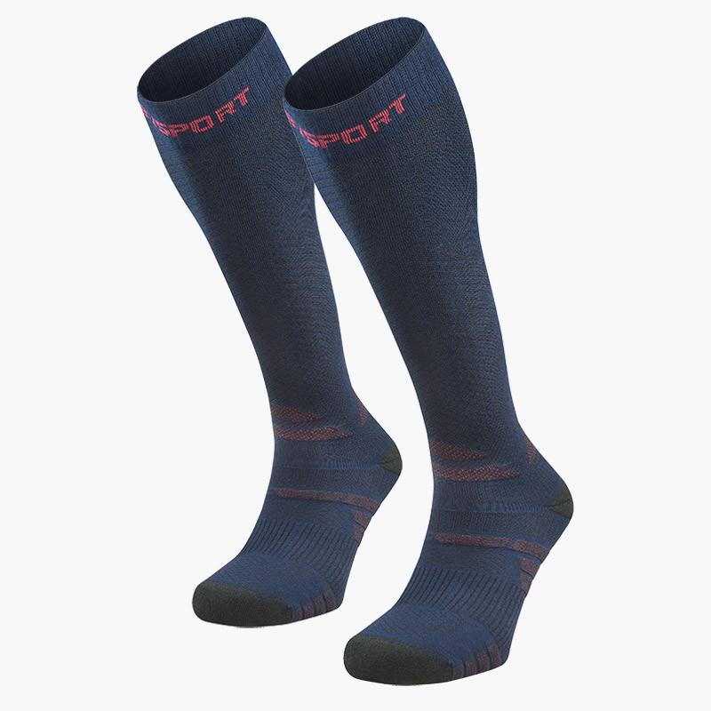 bv sport Trek compression EVO bleu/rouge - Chaussettes randonnée