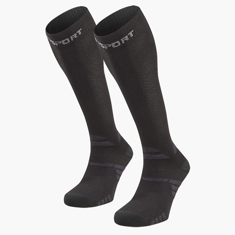 bv sport Trek compression EVO noir/gris - Chaussettes randonnée