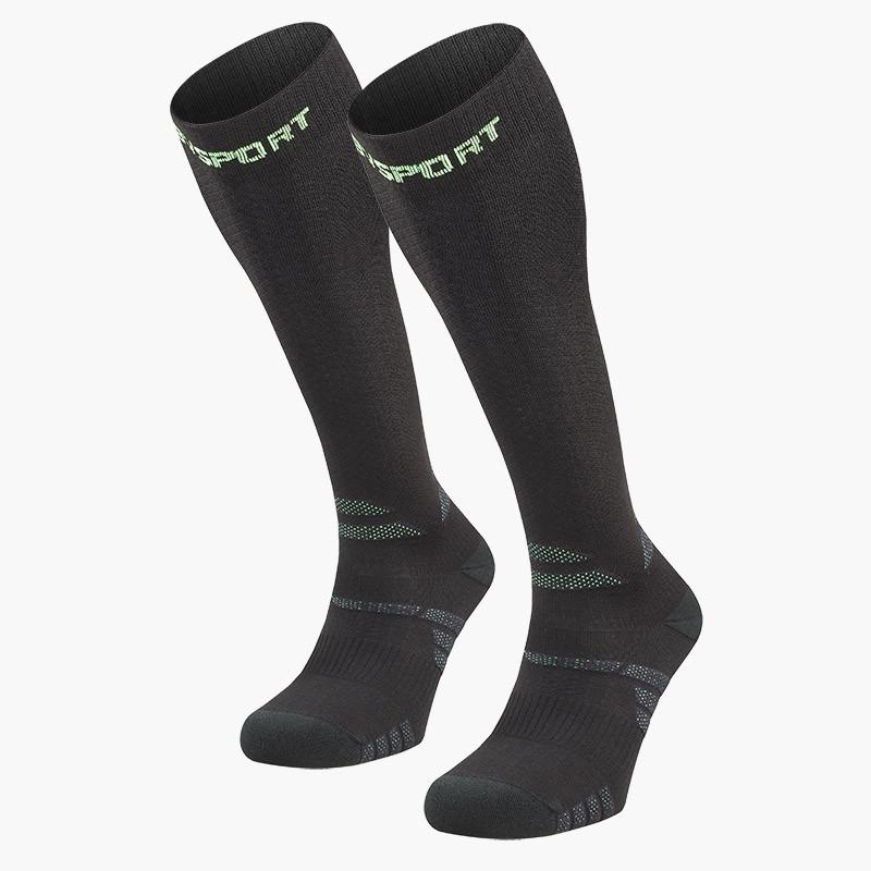 bv sport Trek compression EVO noir/vert - Chaussettes randonnée