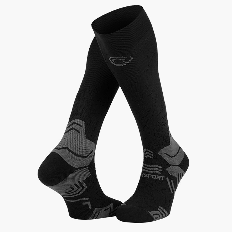 bv sport Trek GR compression noir/gris - Chaussettes randonnée