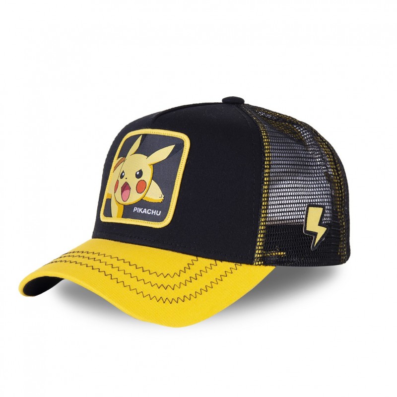 capslab Casquette Trucker Pokemon Pikachu Snapback Noir Capslab