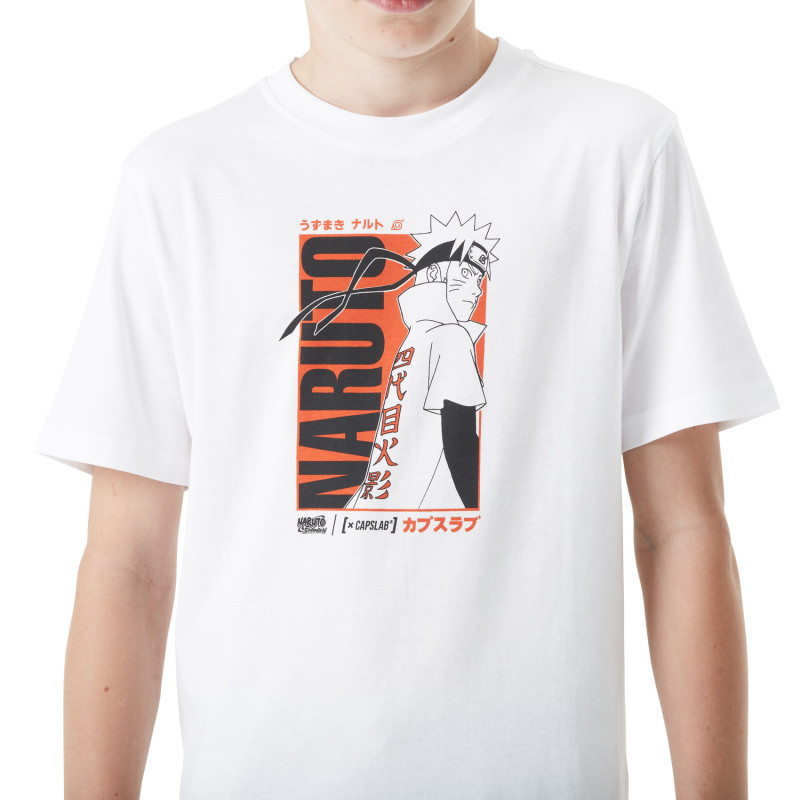 Capslab T-shirt Blanc Naruto Shippuden Garcon Coupe Oversize - Capslab