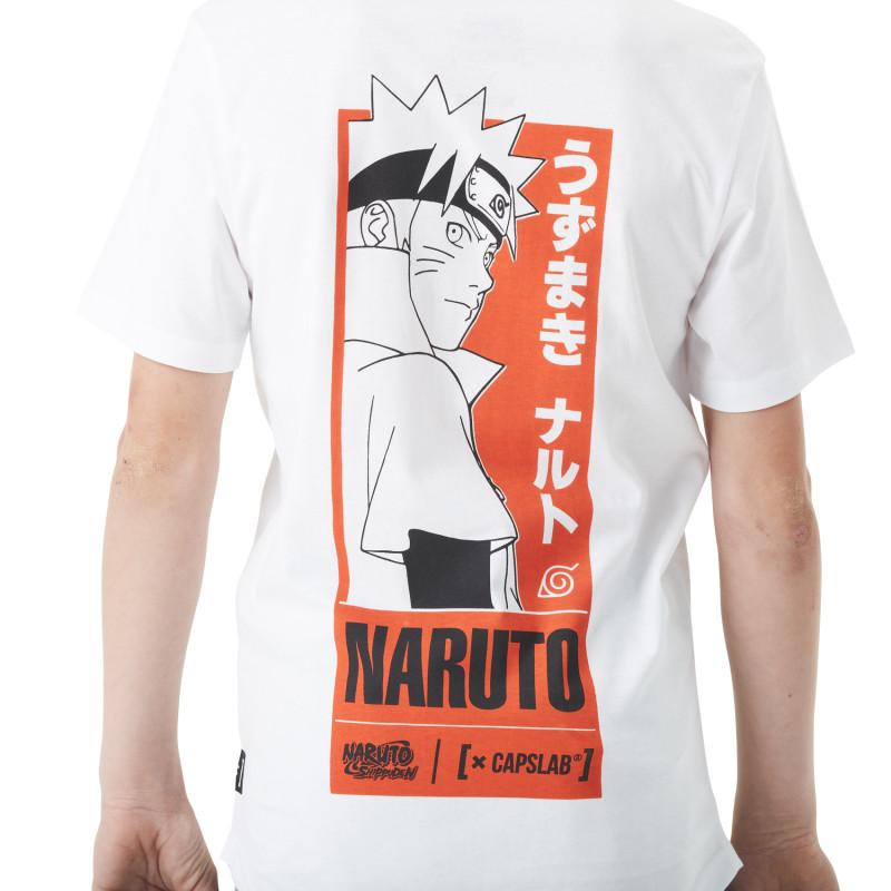Capslab T-shirt Blanc Naruto Shippuden Garcon Coupe Oversize - Capslab