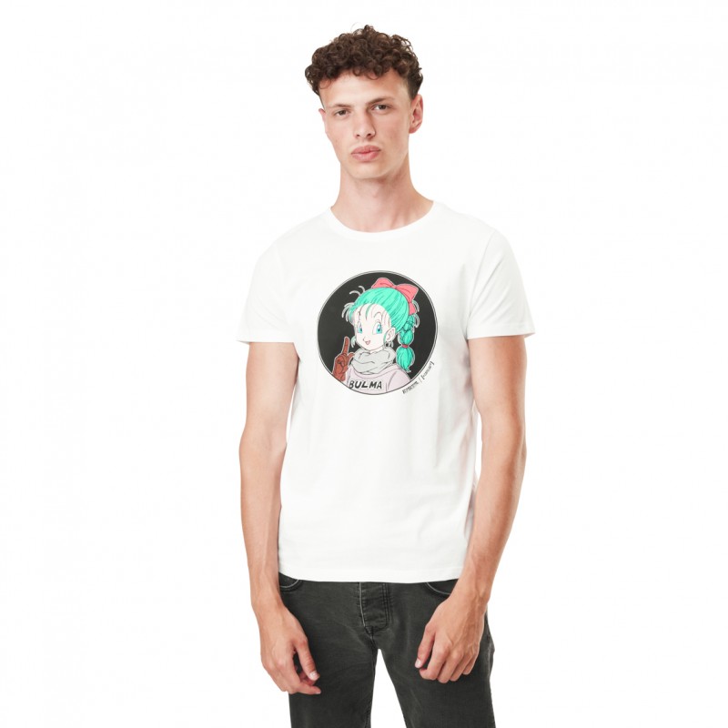 Capslab T-shirt DRAGON BALL Blanc Manches Courtes - Bulma